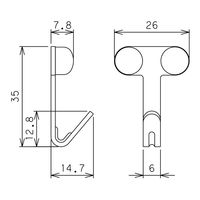 和気産業 Jフックダブル ホワイト 7セット WNP-WW 1セット(28セット:7セット×4パック)（直送品）