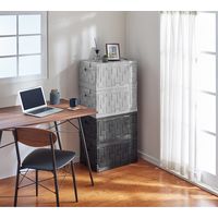 パール金属 タイル調 折りたたみ収納BOX 55L ブラック N-7868 1個（直送品）