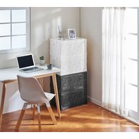 パール金属 タイル調 折りたたみ収納BOX 55L ホワイト N-7867 1個（直送品）