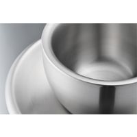 カンダ メタル丼 ラテカップ&ソーサーセット ステンレスつや消仕様 387740 1セット(カップ・ソーサー各