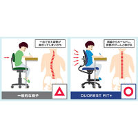 DUOREST オフィスチェア DUOREST FIT 着脱式足置き付き ブルー DR-286BY(BL) 1台（直送品）