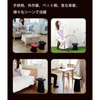 YAMAZEN 折りたたみ収納 アコーディオン スツール スクエア 高さ11段階調整 ブラック ACCO-S25(BK) 1台（直送品）