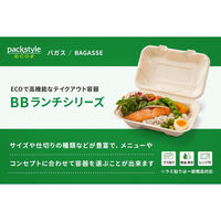 パックスタイル バガス容器 新BBランチ 200-200 00684425 1セット(1袋(50枚)×4)