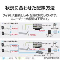 防犯カメラ 監視カメラ バレット型 ワイヤレス・有線対応 マイク内蔵 200万画素 逆光対応 ナイトビューモード CNW3CBF1 DXアンテナ 1個（直送品）