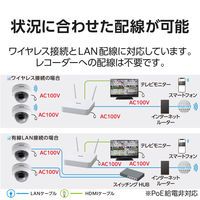 防犯カメラ 監視カメラ ドーム型 天井型 ワイヤレス・有線対応 マイク内蔵 200万画素 逆光対応 ナイトビュー DXアンテナ 1個（直送品）