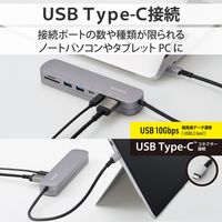 ドッキングステーション USBハブ タイプC PD対応 HDMI SD 固定スタンド付 DST-C21SV/EC エレコム 1個