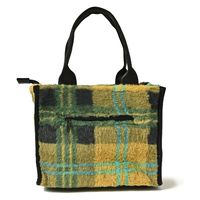 クアルトユナイテッド チェック柄ファーカートバッグ　YEL　F FB186 1点（直送品）