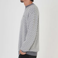 クアルトユナイテッド ヘリンボーン柄ニットトップス(メンズ)　WHT　L M3458MEN 1点（直送品）