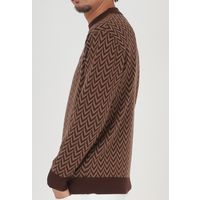 クアルトユナイテッド ヘリンボーン柄ニットトップス(メンズ)　BRW　XL M3458MEN 1点（直送品）