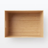 無印良品 重なる竹材長方形ボックス 大 約幅37×奥行26×高さ24.5cm 良品計画