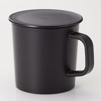 無印良品 ポリプロピレンふた付きマグカップ 黒 約270ml 約直径8×高さ8cm 良品計画