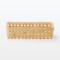 無印良品 竹材 編みかご 約幅10×奥行28×高さ6cm 1セット（6個） 良品計画