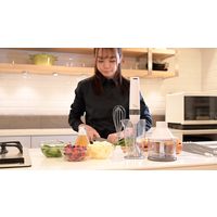 YAMAZEN マルチハンドブレンダー ステンレス刃 600mlボトル・チョッパー・泡立て器付 YHBA-T120(W) 1台