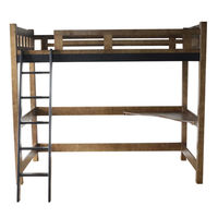 【軒先渡し】後藤家具物産 コーナーデスク付ロフトベッド 幅1040×長2090×高さ1770mm ブラウン BB-DNU-BR 1台（直送品）