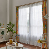 スミノエ DESIGNLIFE レースカーテン ステッチライン ブルー AS-V2108-14089BL １セット(2枚入)（直送品）