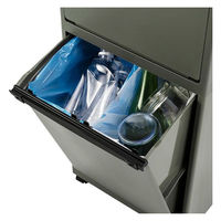 天馬 Boite e-LABO 分別 2段 上段15L 下段25L ゴミ箱 カーキ 多段分別 キャスター付き 1台