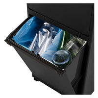 天馬 Boite e-LABO 分別 2段 上段15L 下段25L ゴミ箱 ブラック 多段分別 キャスター付き 1台