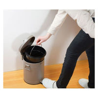 ベストコ ゴミ箱 ふた付き 5L ペダル式 静音設計 丸型 ブラウン NQ-0191 Boite トラッシュカン 4988562003232 1個