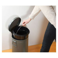 ベストコ ゴミ箱 ふた付き 12L ペダル式 静音設計 丸型 カーキ NQ-0195 Boite トラッシュカン 4988562003270 1個