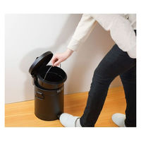ベストコ ゴミ箱 ふた付き 5L ペダル式 静音設計 丸型 ブラック NQ-0193 Boite トラッシュカン 4988562003256 1個
