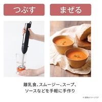ハンドブレンダー ミキサー コードレス 【つぶす/まぜる/きざむ/おろす/泡立てる】 金属製 黒 TBL70A-K テスコム 1個