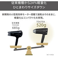 ヘアドライヤー プロテクトイオン 折りたたみ 大風量 ハイパワー Speedom ブラック TD670A-K テスコム 1個（直送品）