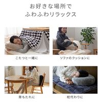 AQUA mofua　プレミアムマイクロファイバー　ラウンドクッション　グレー 50676I13 1個（直送品）