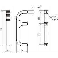 鍋屋バイテック会社 B4取っ手 B4 B4ー50ー303ー12ーP 1セット(2個)（直送品）
