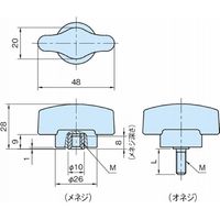 イマオコーポレーション クリックトルクノブ CTK CTK48ー5ー16ー3OG 1個（直送品）