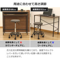 エイ・アイ・エス キャスター付きチェア 背無し グレー BWC-02 GY 1脚（直送品）