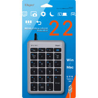 テンキーボード 有線 ショートカット22個付き USB-A接続 グレーブラック TNK-SU236GYBK 1個 ナカバヤシ