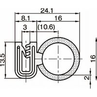 岩田製作所 トリム&シール|トリムシール(EPDM一体成型) TSJシリーズ Aタイプ TSJB240AーL72 1個（直送品）