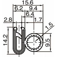 岩田製作所 トリム&シール|トリムシール(EPDM一体成型) TSJシリーズ Cタイプ TSJB240CーL53 1個（直送品）