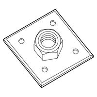 八幡ねじ 板付ナット M16 1セット(10個)（直送品）