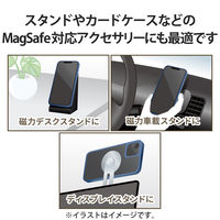 MagSafe 磁力ワイヤレス充電器 対応 メタルリングステッカー シール ホワイト AMS-MAGSTWH エレコム 1個（直送品）