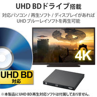 外付け ブルーレイドライブ BDXL DVD CD 書込み/再生ソフト ブラック LBD-PWB6U3CSBK ロジテック 1個（直送品）