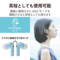 ワイヤレスイヤホン Bluetooth ノイズキャンセリング Type-C 充電 ブルー LBT-TWS15BU エレコム 1個
