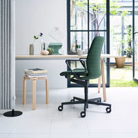 【組立設置込】コクヨ ファブレ サークル肘 キャスター ホワイト×ポリッシュ×ピーコックブルー C01-P161PU-W5R5R2 1脚（直送品）