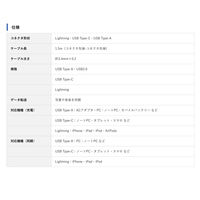 Lightning & USB Type-Cケーブル 1.5m ツイン給電 USB-A ライトニング 1本 vodaview