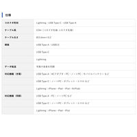 Lightning & USB Type-Cケーブル 0.9m ツイン給電 USB-A ライトニング 1本 vodaview