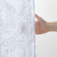 ユニベール IDボイルペイズリー レースカーテン 1000×1980mm ブルー 4548654727165  1セット（レースカーテン2枚）（直送品）