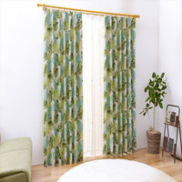 ユニベール GNモンステラ 遮光カーテン 1000×1350mm グリーン 4589999912007  1セット（厚地カーテン2枚）（直送品）