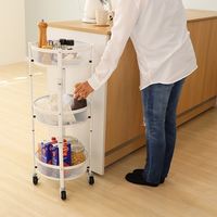 【軒先渡し】ヤマソロ テンツァー(tanzer) 折り畳みワゴン 幅365×奥行365×高さ160/835ｍｍ ホワイト 85-252 1台（直送品）