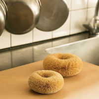 亀の子束子 白いたわし ホワイトパーム（小）ゴシゴシしっかり洗える ベーグル型 タワシ 1個 亀の子束子西尾商店