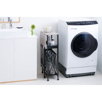 アイリスオーヤマ ランドリーワゴン スリム ランドリーラック 天板付きランドリーワゴン スリムタイプ バスケット付 TLAW-B220 ブラック（直送品）