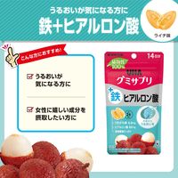 UHA味覚糖　UHAグミサプリ　鉄+ヒアルロン酸（14日分）　ライチ味　1セット（1袋（28粒入）×3）　サプリメント