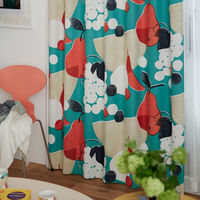 スミノエ DESIGNLIFE カーテン フルーツフルーツ ブルー AS-V1364-210160BL １セット(2枚入)（直送品）