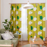 スミノエ DESIGNLIFE カーテン テクテクキーウィ イエロー AS-V1369-180165YE １セット(2枚入)（直送品）