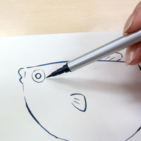 あかしや 筆ペン 極細毛筆「彩」ThinLINE 青墨 TL300-02 1セット(1本×3)