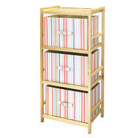 ジャックポット スマートウッドラック4段+インナーボックス＜ストライプB×3個＞ 幅440×奥行300×高さ1050mm 1セット（直送品）